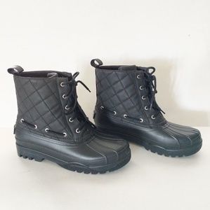 Sperry Black Quilted Winter & Rain Boots